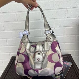 Y2K Coach Signature Soho Satin Scarf Print Purse 💜